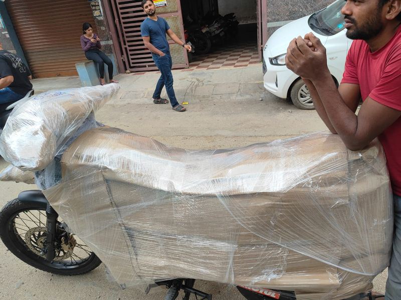 Two-wheeler secured for bike transport