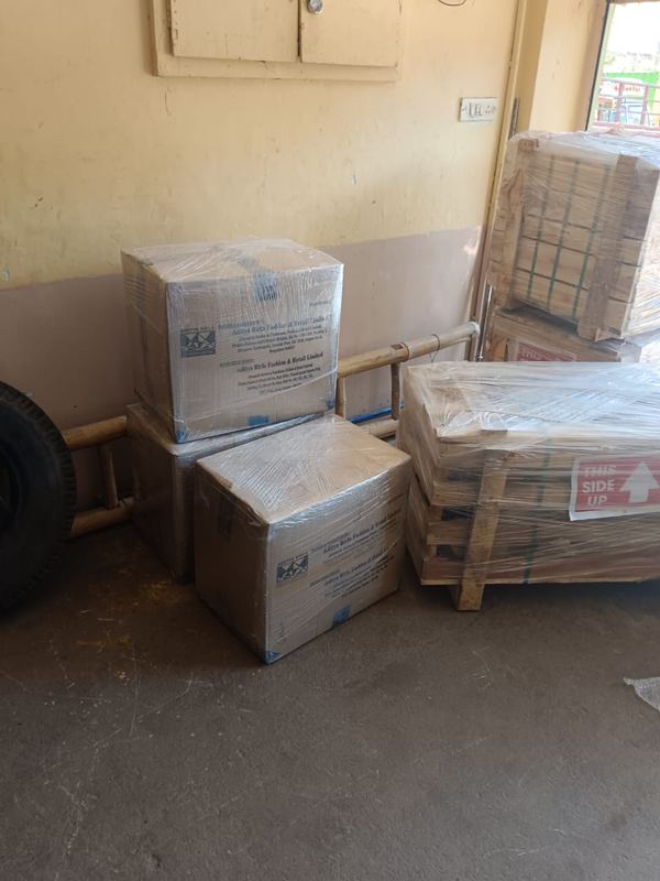 Office relocation with packed workstations and files